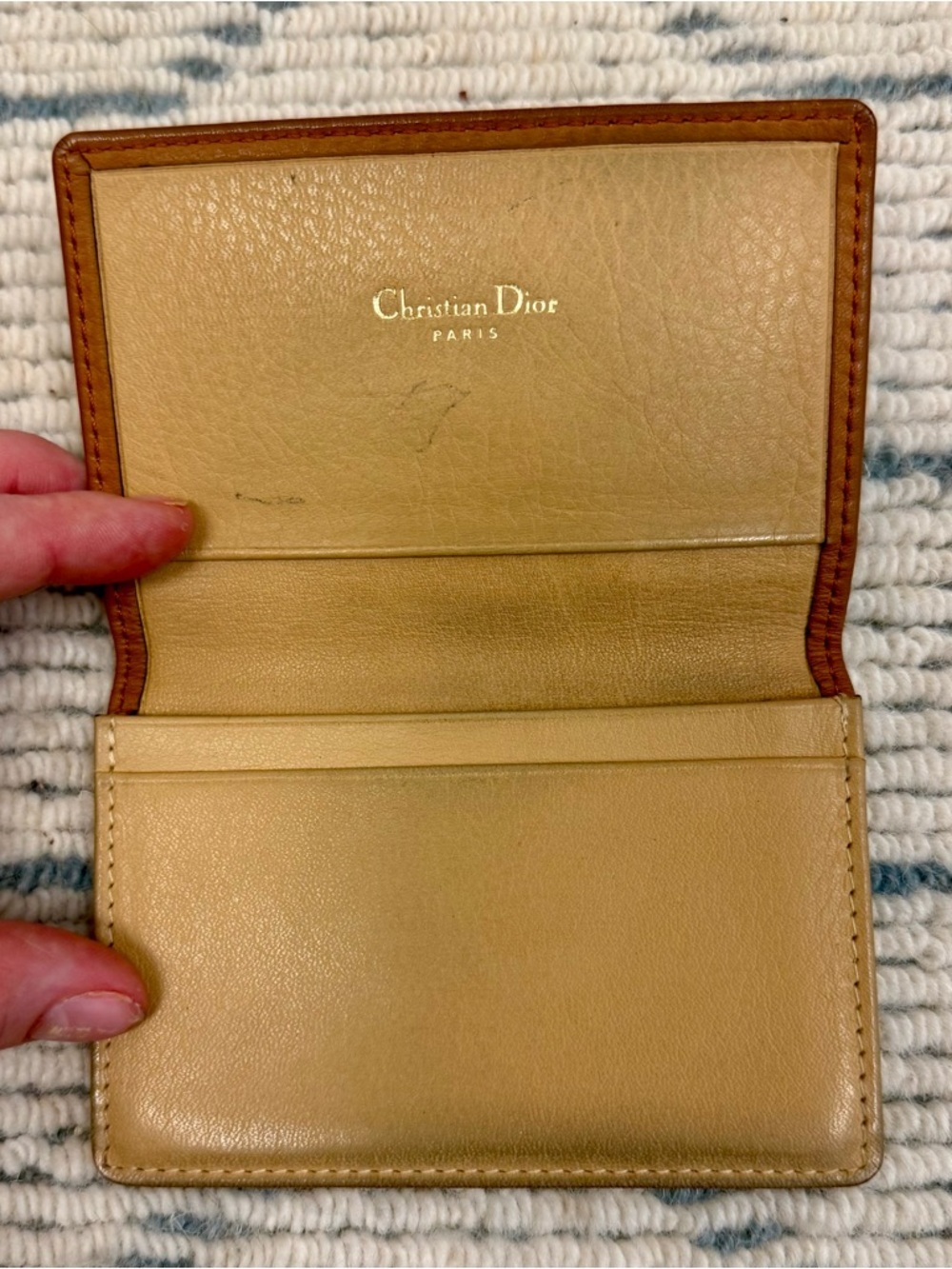 DIOR Vintage Y2K Rare Unisex Brown Leather Classic CD Logo Card Holder Wallet - Picture 13 of 16